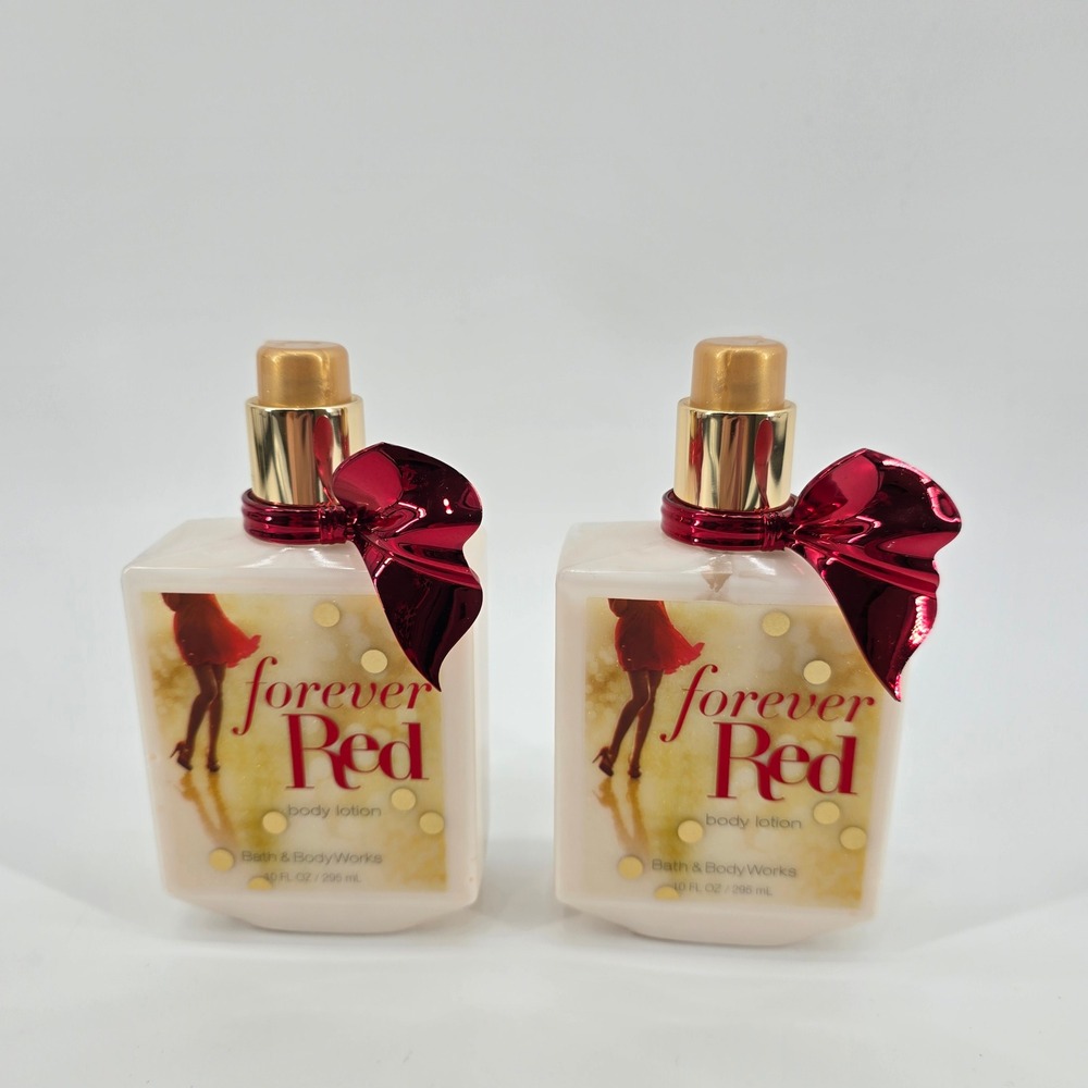 Bath & Body Works Forever Red Body Lotion Pump Set of 2 Red 10oz New RARE